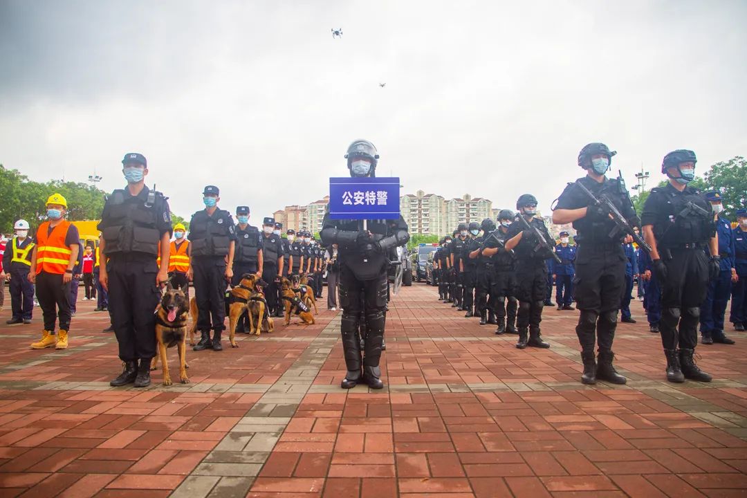 公安特警,武警突击,消防救援,医疗救护,工程抢险,通讯保障等8支队伍12